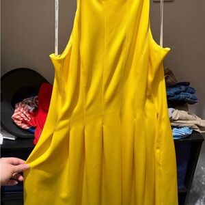 Calvin Klein Bright Yellow Sleeveless Midi Dress